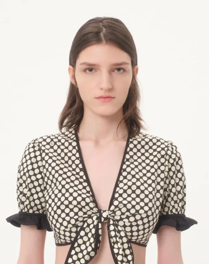 Top de popelín con estampado Plus De Pois Top de popelín con estampado Plus De Pois