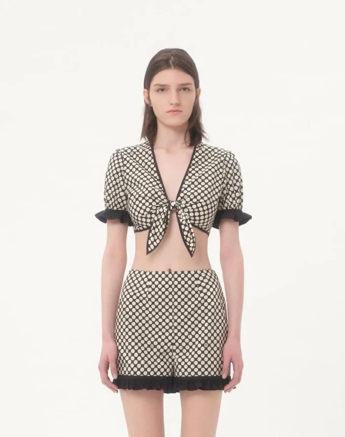 Top de popelín con estampado Plus De Pois Top de popelín con estampado Plus De Pois