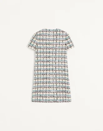 VESTIDO CORTO BORDADO CON PAILLETTES DE TWEED