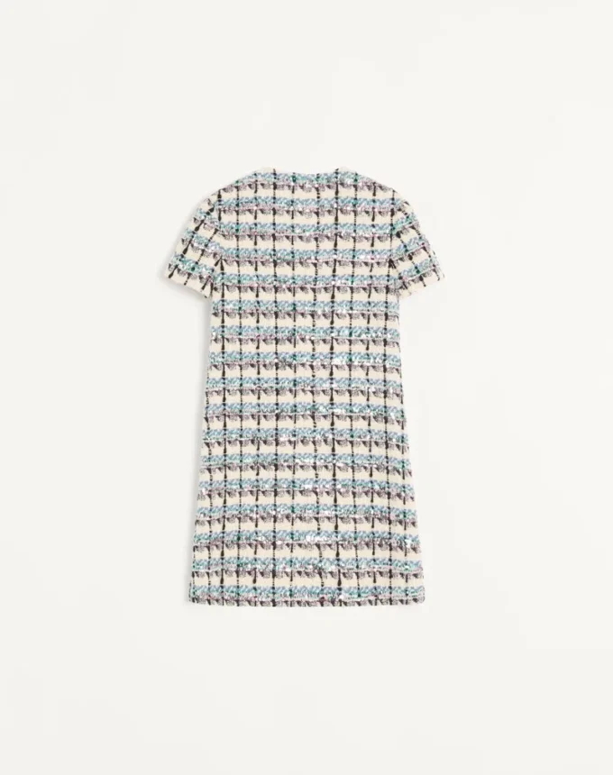 VESTIDO CORTO BORDADO CON PAILLETTES DE TWEED VESTIDO CORTO BORDADO CON PAILLETTES DE TWEED