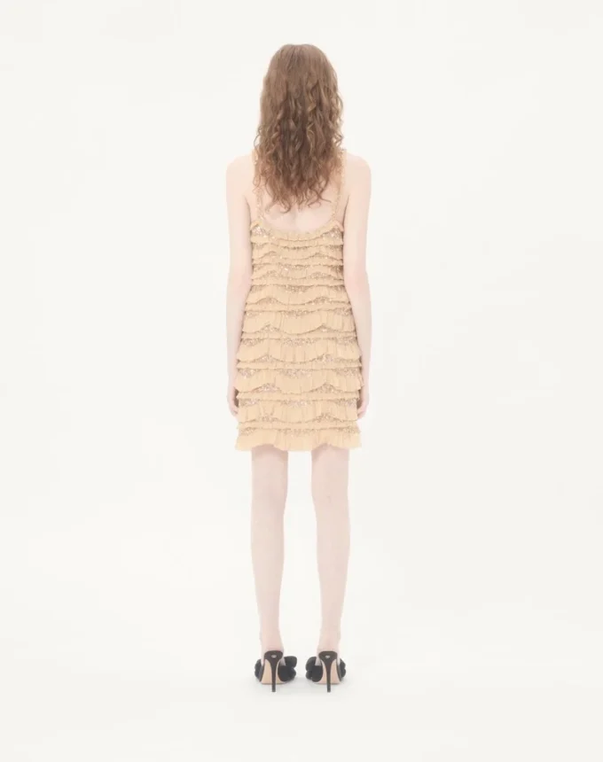 Vestido corto bordado Illusione de tul