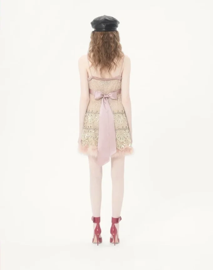 Vestido corto bordado Illusione de tul