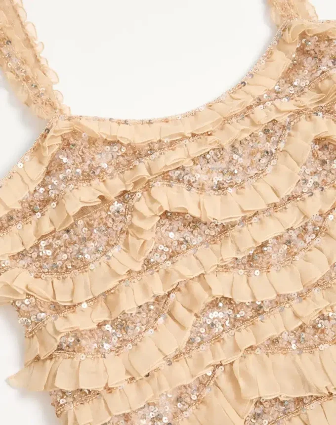 Vestido corto bordado Illusione de tul