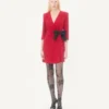Vestido corto Cady Couture con lazo de faille