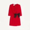Vestido corto Cady Couture con lazo de faille