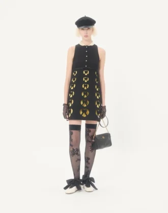 Vestido corto de crepé bordado Couture
