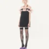 Vestido corto de crepé couture