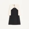 Vestido corto de crepé couture