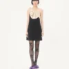 Vestido corto de crepé couture