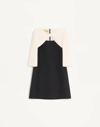 Vestido corto de crepé couture