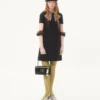 Vestido corto de crepé couture
