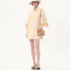 Vestido corto de crepé couture