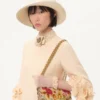 Vestido corto de crepé couture