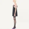 Vestido corto de crepé couture