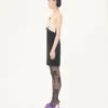 Vestido corto de crepé couture