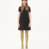 Vestido corto de crepé couture