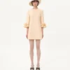 Vestido corto de crepé couture