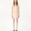 Vestido corto de crepé couture