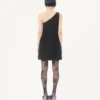 Vestido corto de crepé couture