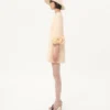 Vestido corto de crepé couture