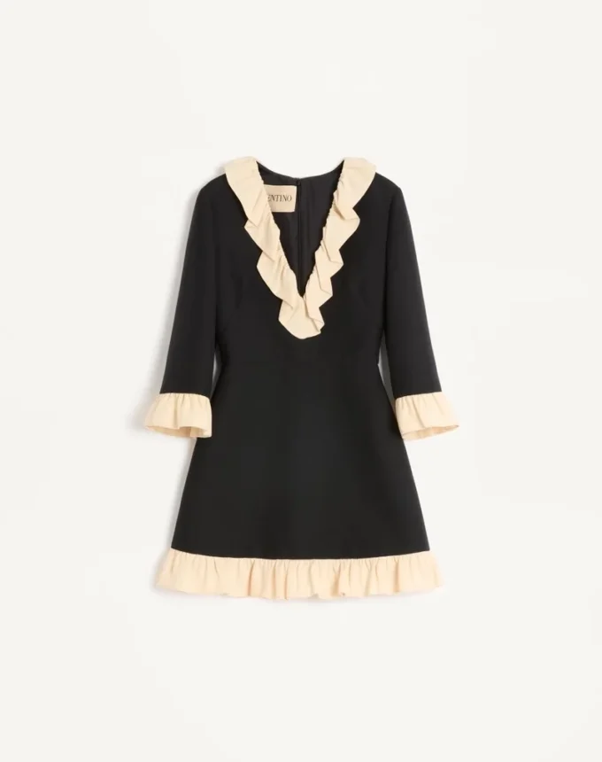 Vestido corto de crepé couture