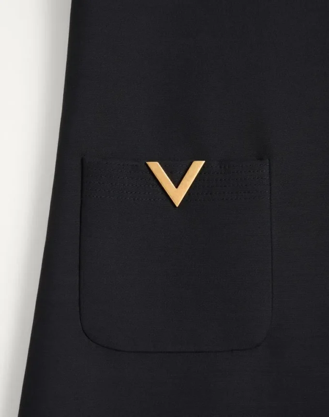 Vestido corto de crepé couture