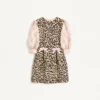 Vestido corto de crepé couture con estampado animalier Vestido corto de crepé couture con estampado animalier
