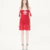 Vestido corto de gasa