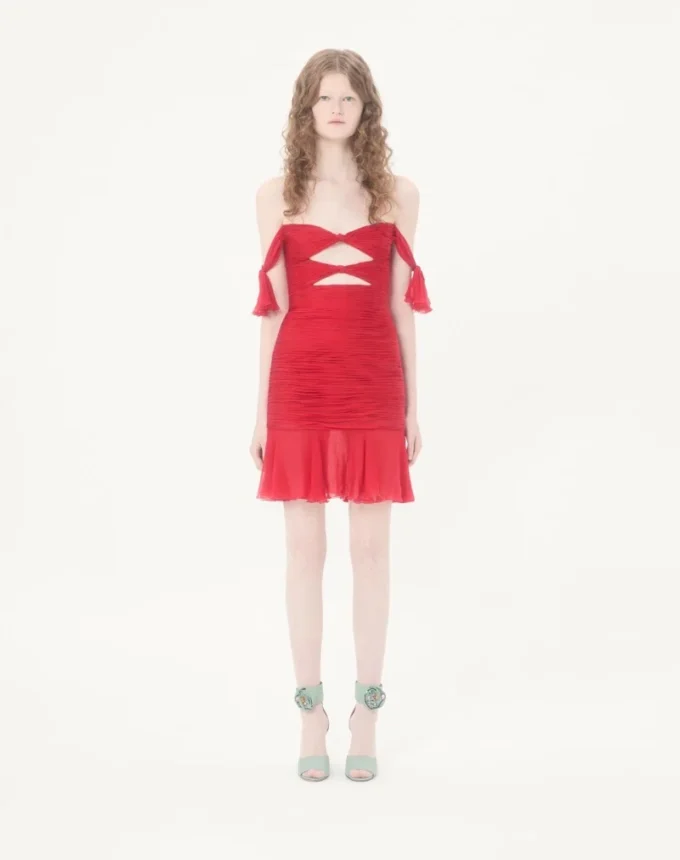 Vestido corto de gasa