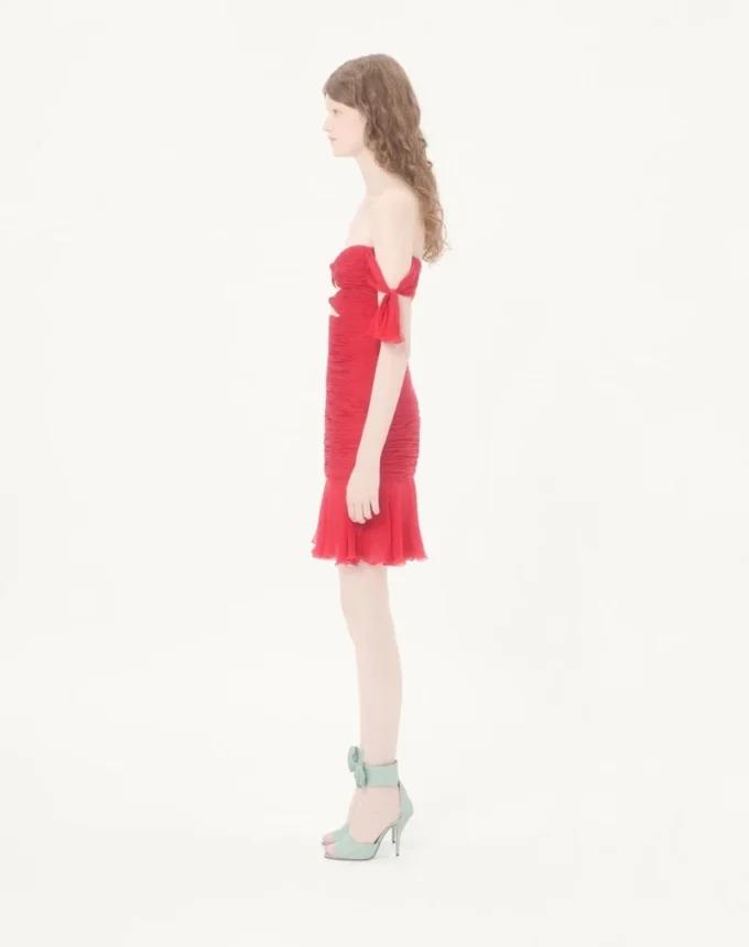 Vestido corto de gasa