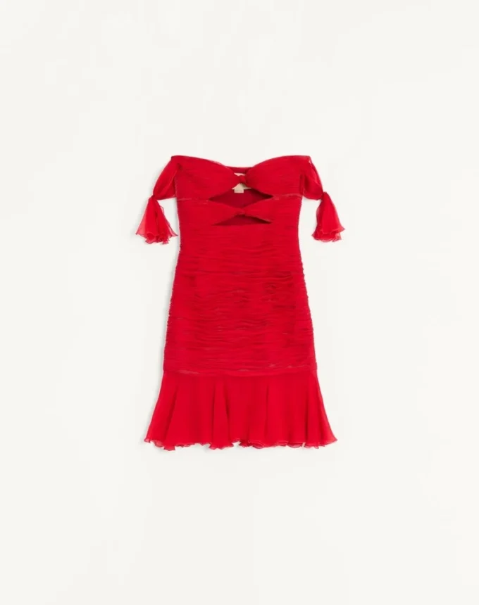 Vestido corto de gasa