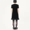 Vestido corto de terciopelo sablé bordado