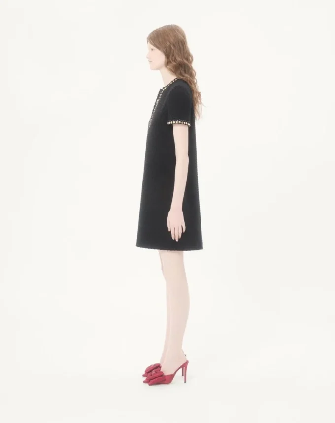 Vestido corto de tweed Canestrello bordado Vestido corto de tweed Canestrello bordado