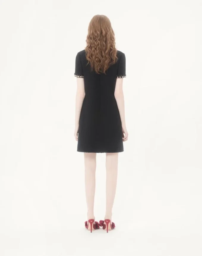 Vestido corto de tweed Canestrello bordado Vestido corto de tweed Canestrello bordado