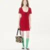 Vestido corto de tweed de lana liso Vestido corto de tweed de lana liso