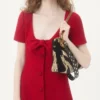 Vestido corto de tweed de lana liso Vestido corto de tweed de lana liso