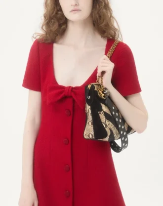 Vestido corto de tweed de lana liso