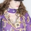 Vestido de gasa bordado con plumas Vestido de gasa bordado con plumas