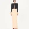 Vestido largo Cady Couture con plumas Vestido largo Cady Couture con plumas