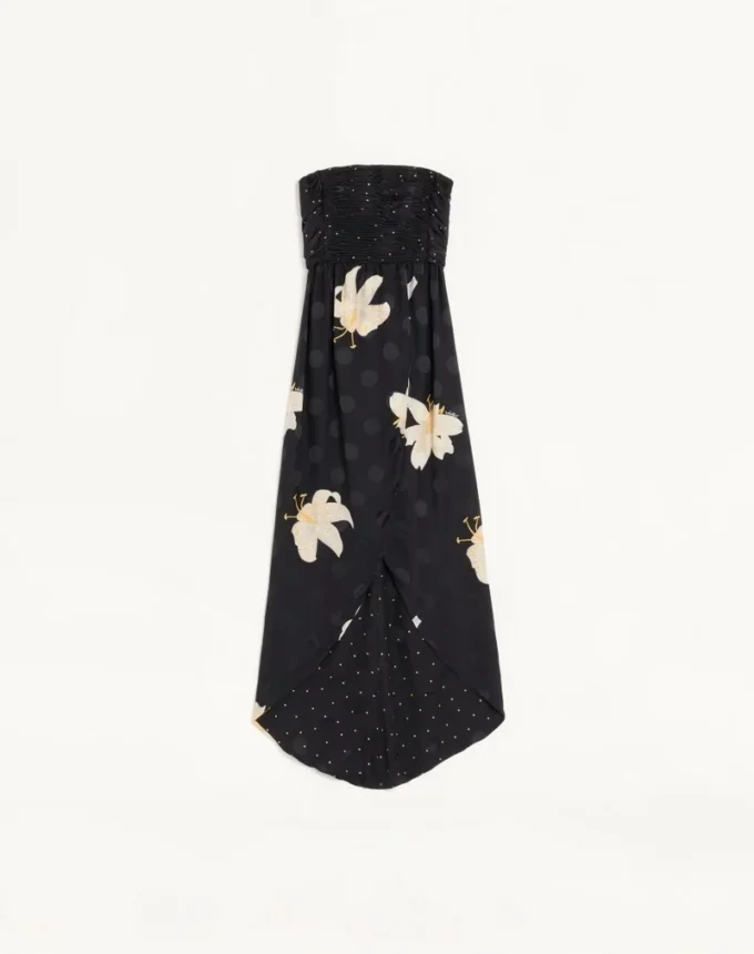 Vestido largo en crepé de China jacquard Apres L’Hiver Lilium Vestido largo en crepé de China jacquard Apres L’Hiver Lilium