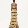 Vestido largo en jacquard reps lamé