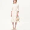 Vestido midi de crepé couture