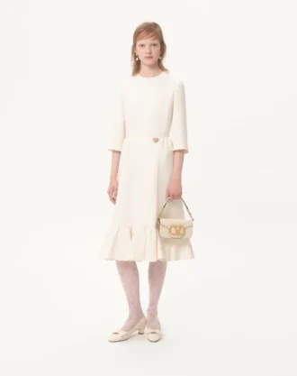 Vestido midi de crepé couture