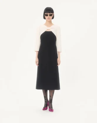 Vestido midi de crepé couture