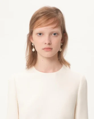 Vestido midi de crepé couture