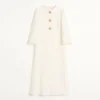 Vestido midi de crepé couture