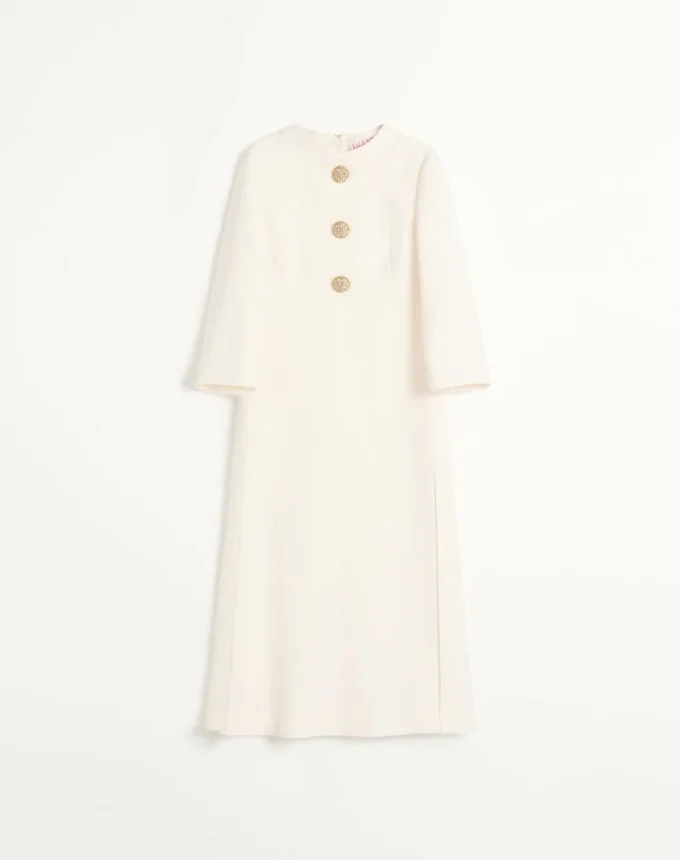 Vestido midi de crepé couture