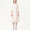 Vestido midi de crepé couture