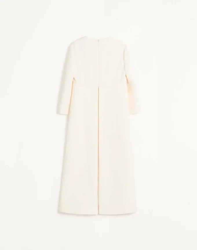 Vestido midi de crepé couture