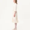 Vestido midi de crepé couture
